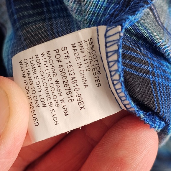 Cumberland Outfitters Western Shirt Womens 1X Plus Multi Plaid Cowboy Pearl Snap - Picture 7 of 8